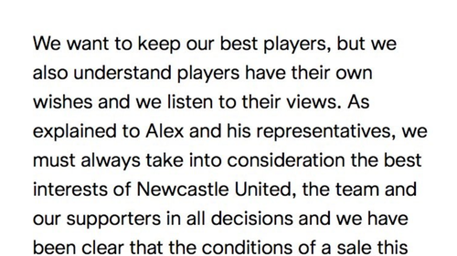 newcastle statement