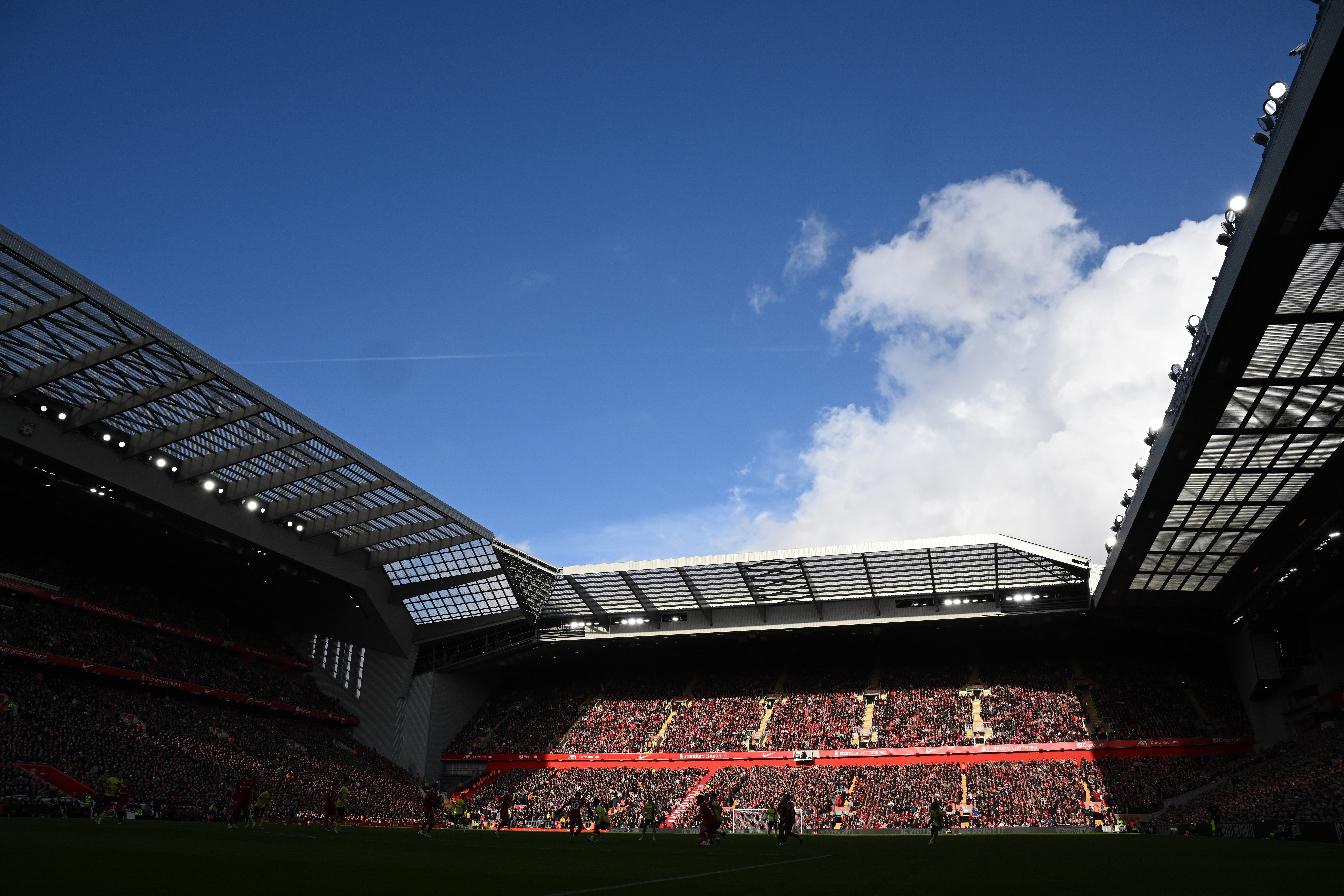 FERDIG: Anfield Road Stand ble helt ferdigstilt i 2024.