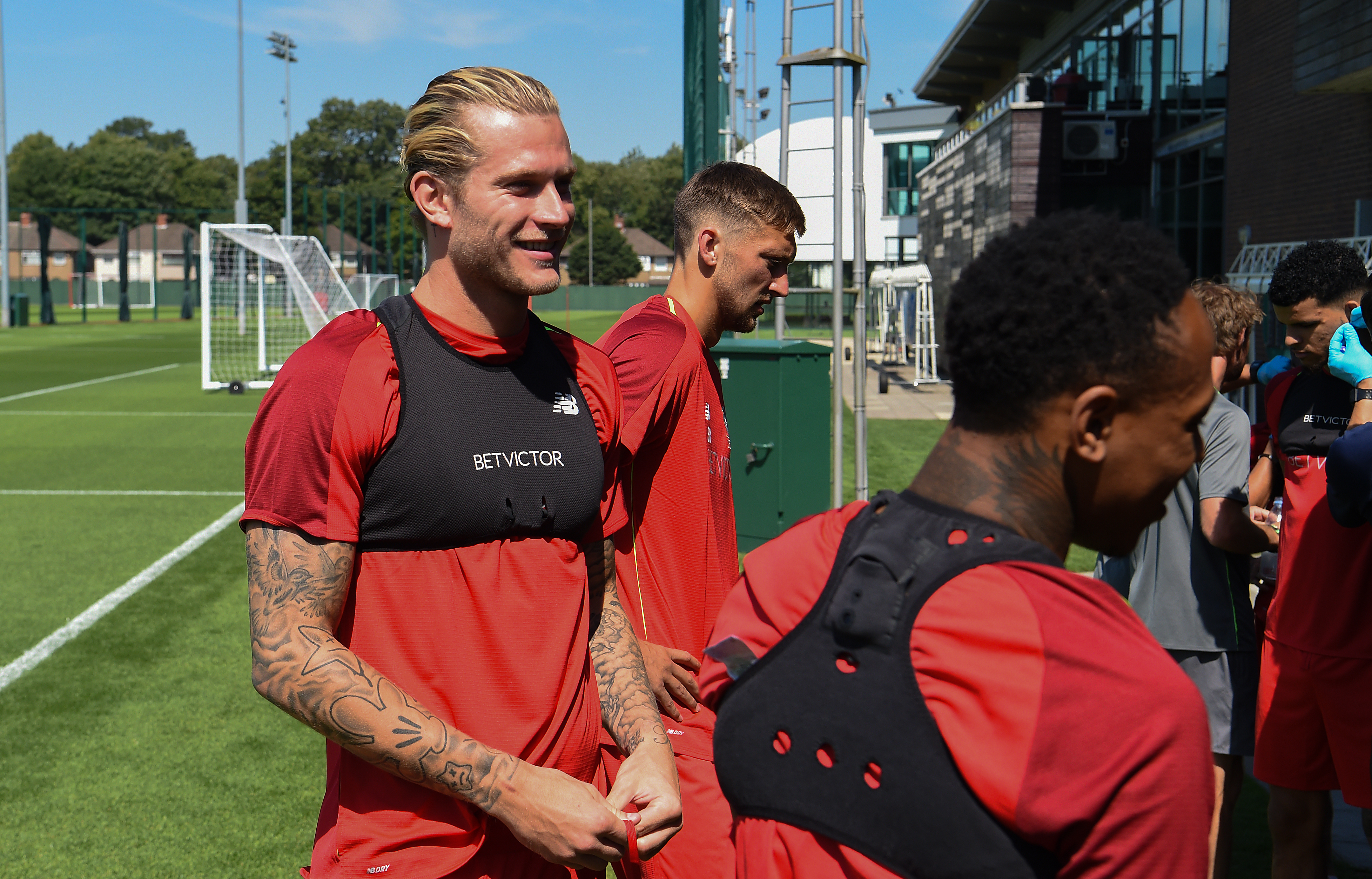 TILBAKE I LIVERPOOL: ... men Karius får neppe tillatelse til å trene med resten av laget på Melwood, slik som her, i sommeren 2018.