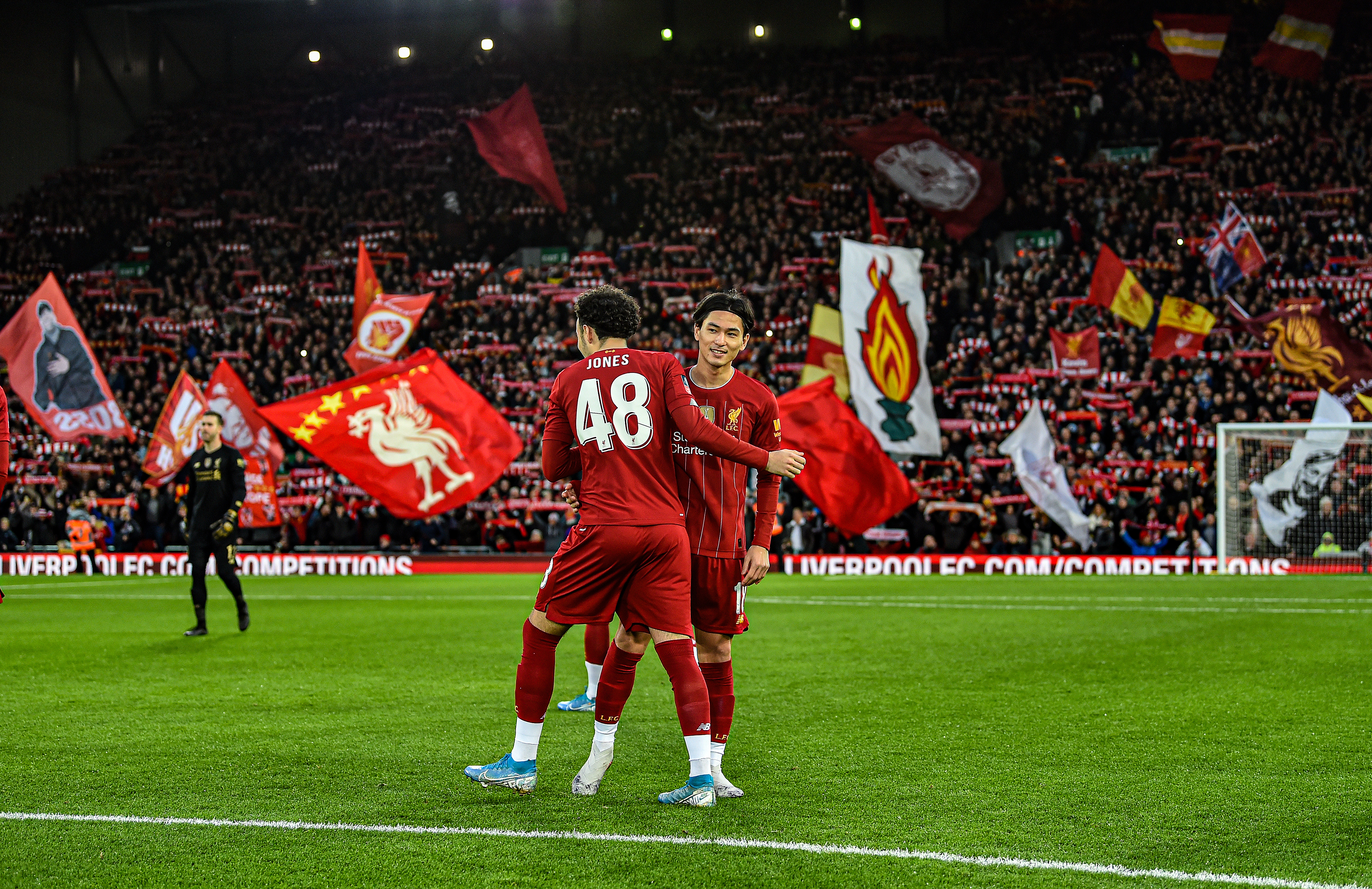 MERSEYSIDE-DERBY: Minamino fikk sjansen mot Everton i FA-cupen.