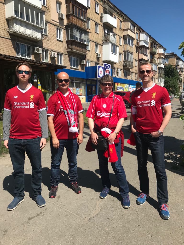 KIEV: Jørgen Ringestad var på Champions League-finalen i Kiev sammen med gode kompiser.