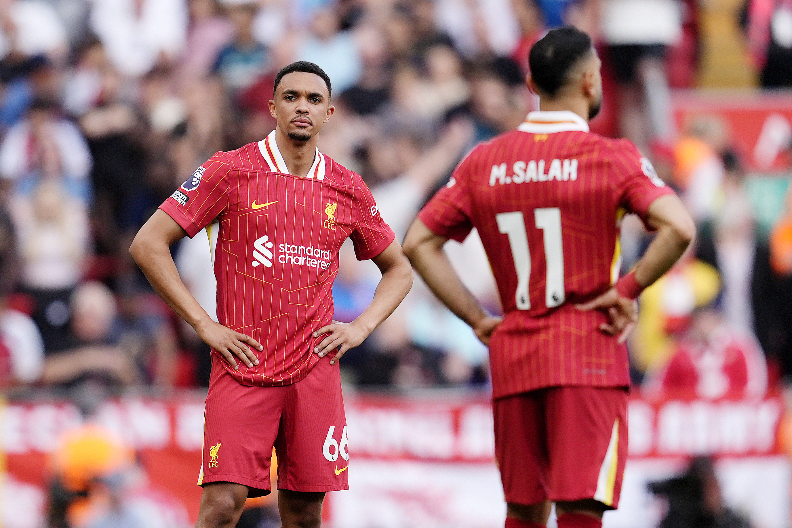 STJAL OPPMERKSOMHETEN: Trent Alexander-Arnold ble det store diskusjonstemaet etter 2-2-kampen mot Arsenal.