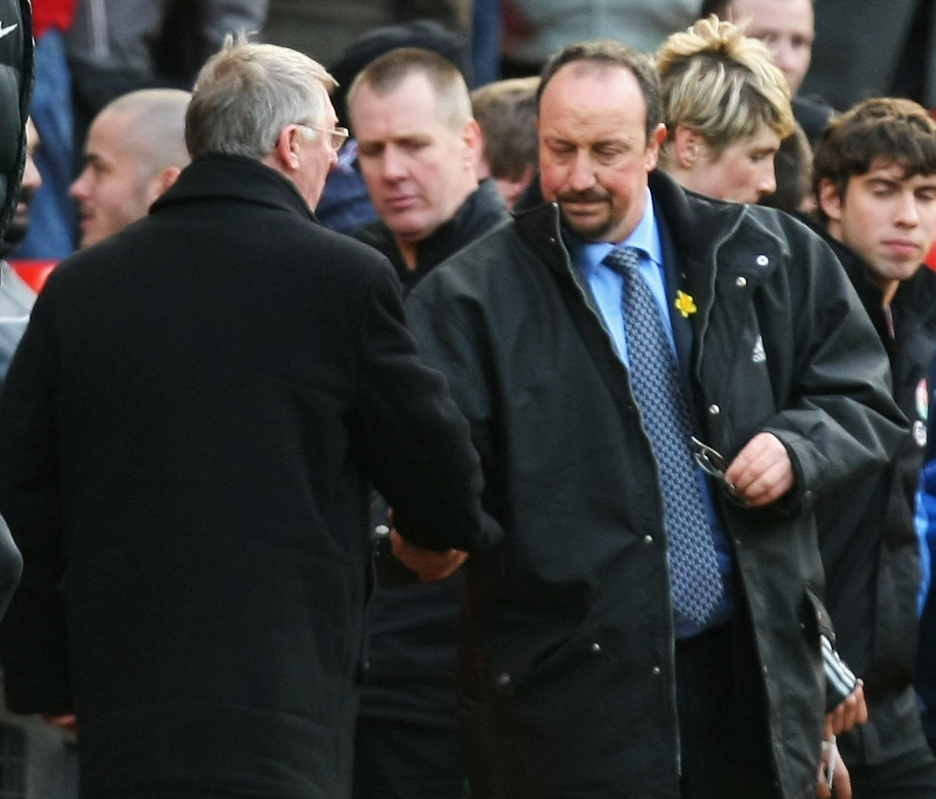 FØRSTE MØTE SIDEN TIRADEN: Benitez og Ferguson møttes for første gang etter Benitez sin pressekonferanse i januar 2009.