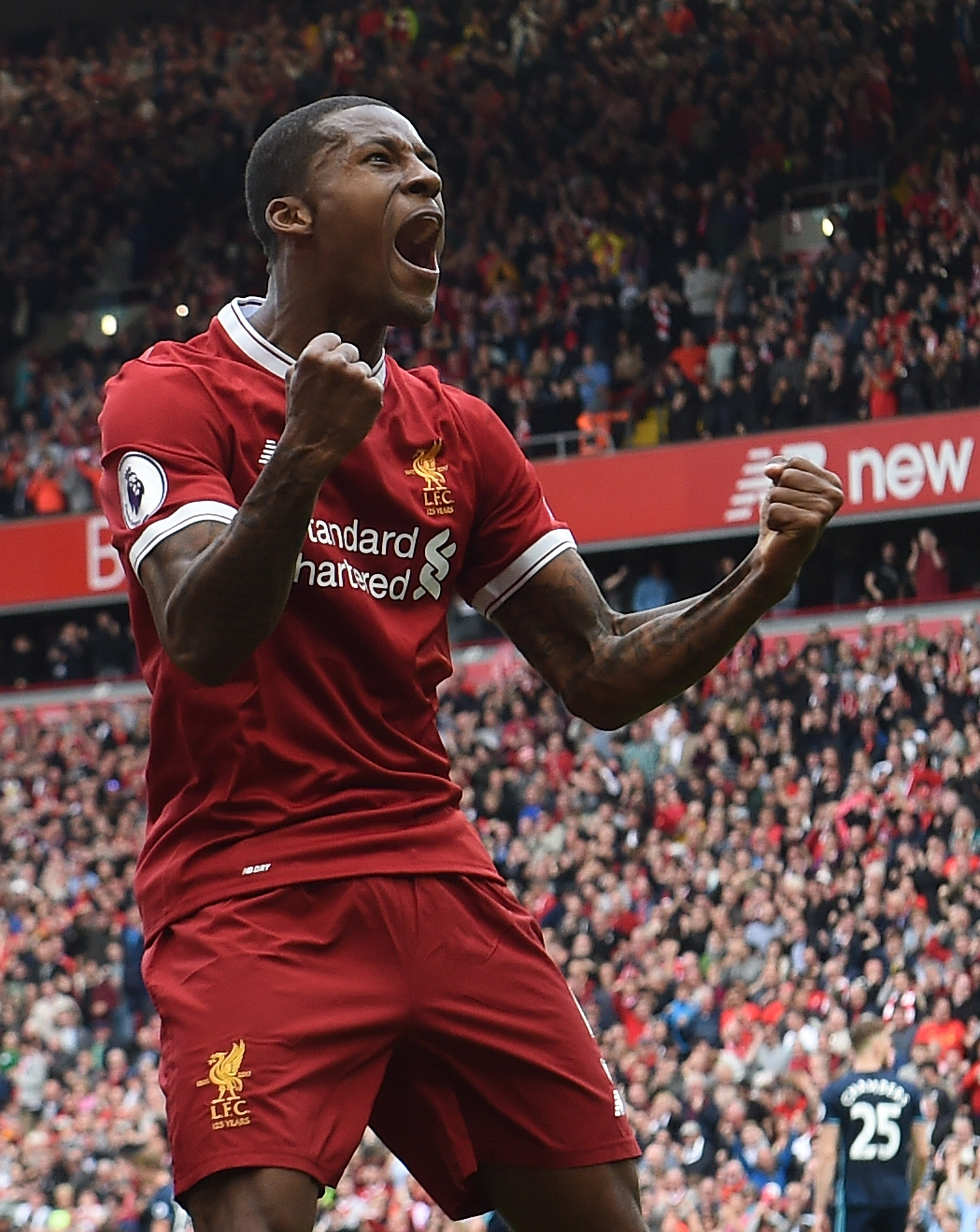 TOK ANSVARET: Wijnaldum scoret det viktige ledermålet da Liverpool sikret Champions League-plassen.