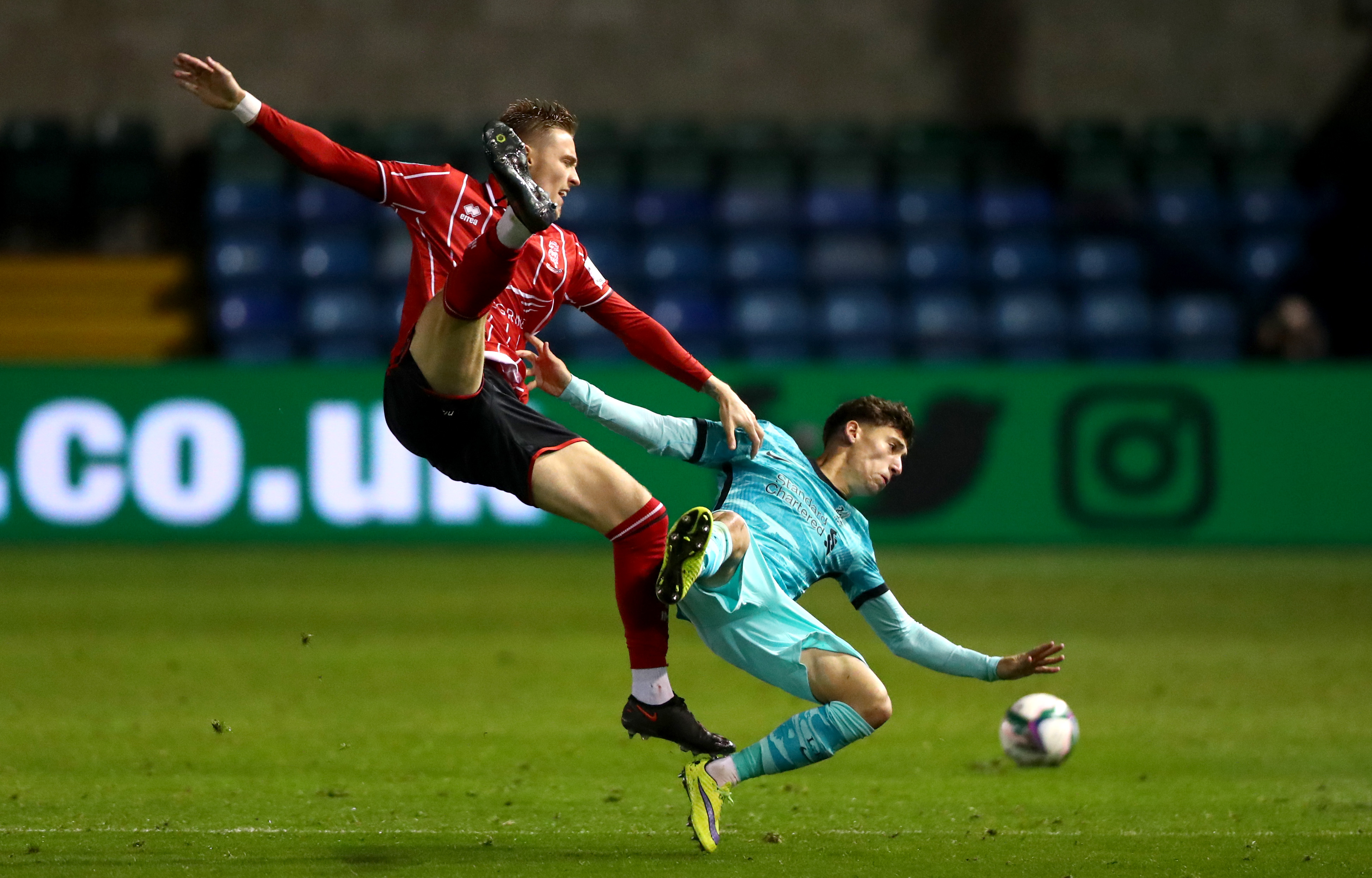 DEBUTEN: Kostas Tsimikas sin eneste kamp for Liverpool så langt kom mot Lincoln City i ligacupen.