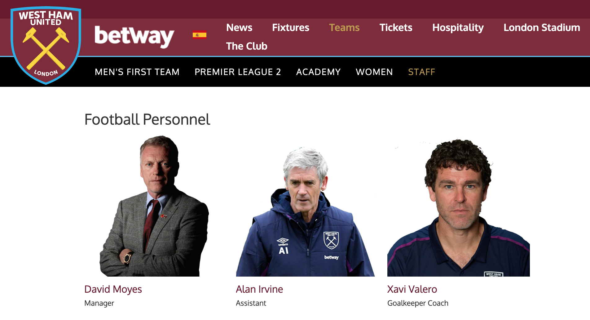TYNT: Dette er støtteapparatet til West Ham, ifølge klubbens hjemmesider.