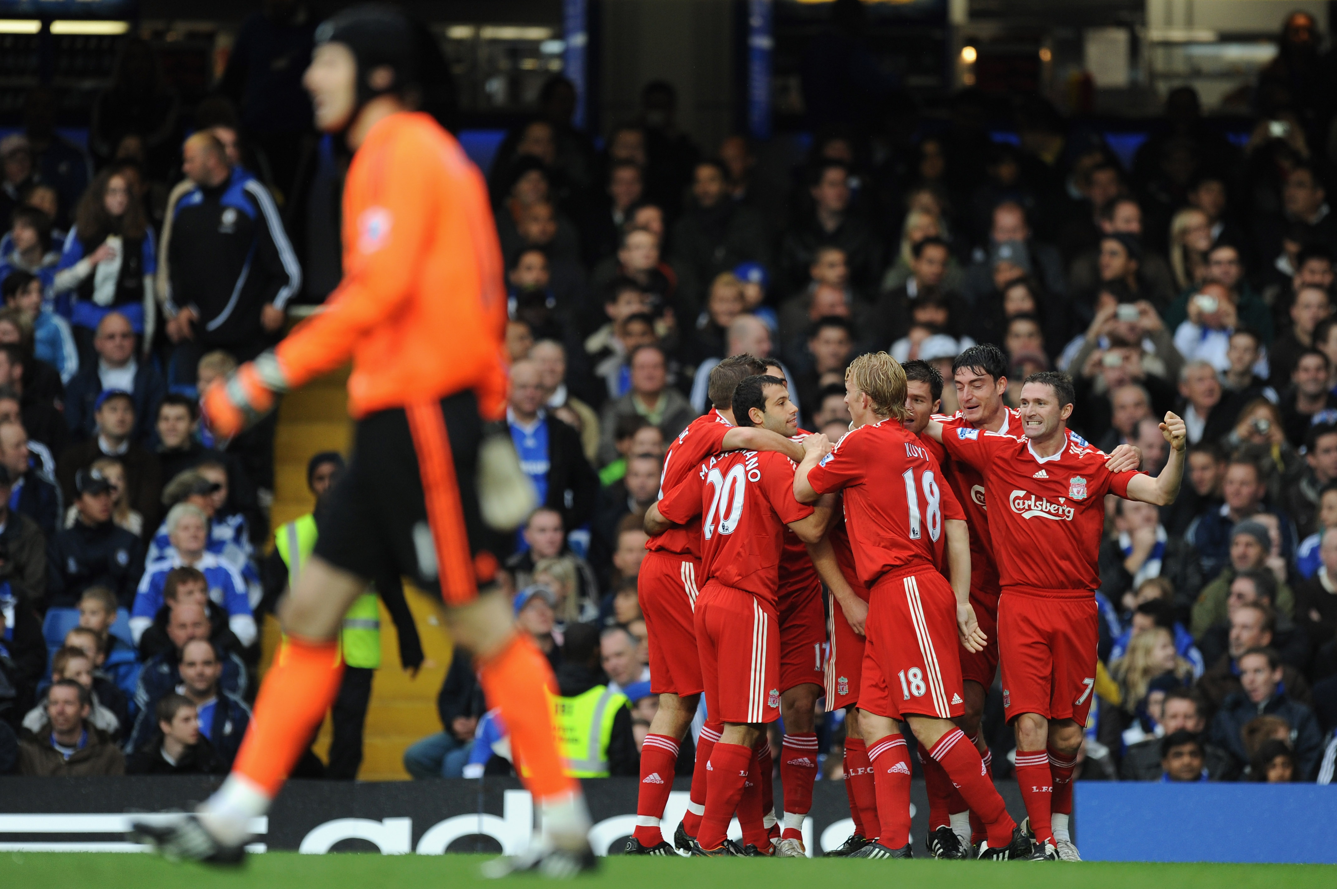 BRØT REKKEN: Da Liverpool senket Chelsea på Stamford Bridge i 2008 var det de blåkleddes første hjemmetap på over fire og et halvt år.