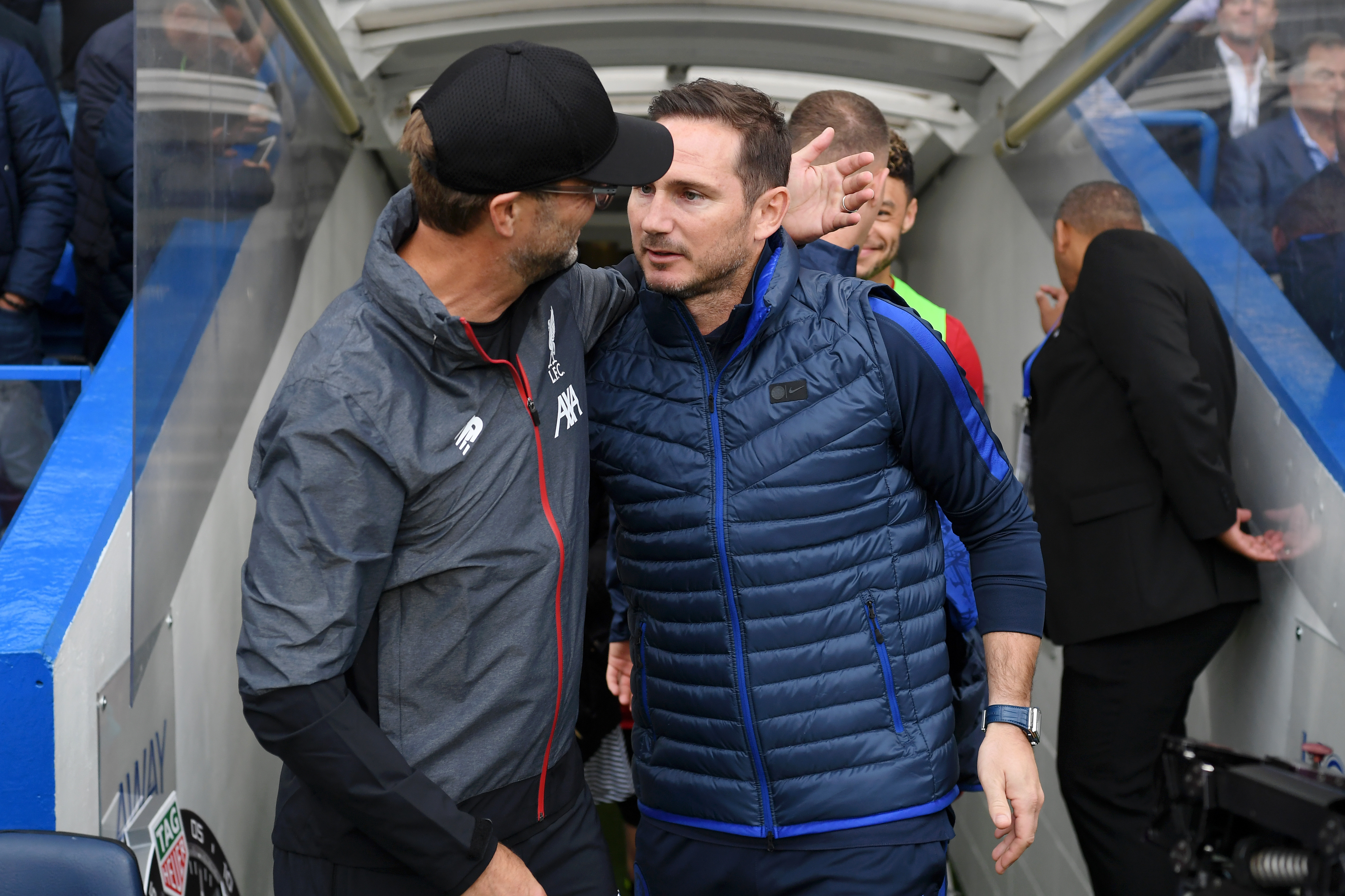 BEDRE STEMNING: Det har vært god stemning mellom Klopp og Lampard tidligere.