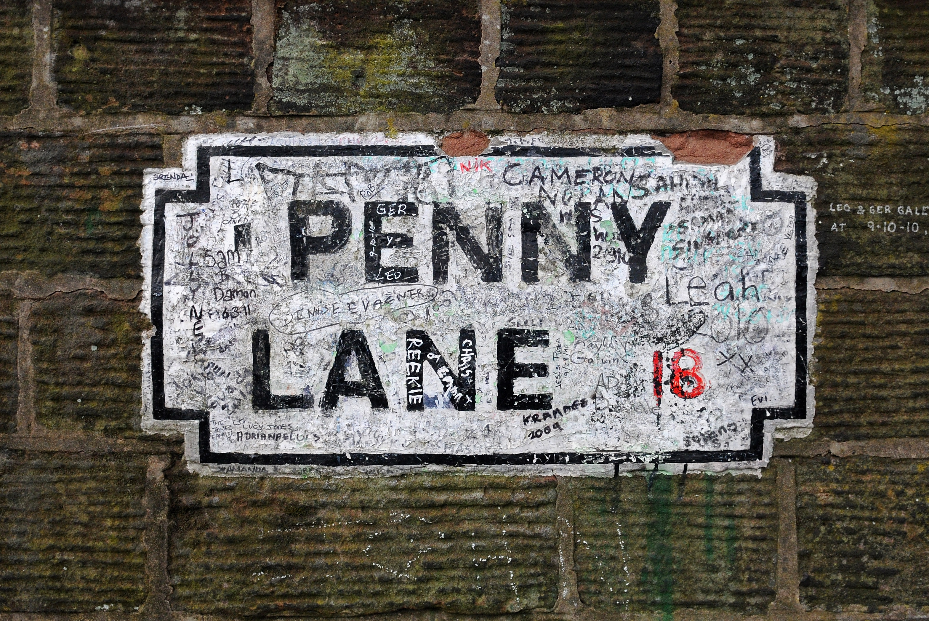 KJENT SKILT: Penny Lane risikerte å få nytt navn – men det var antageligvis ikke nødvendig.