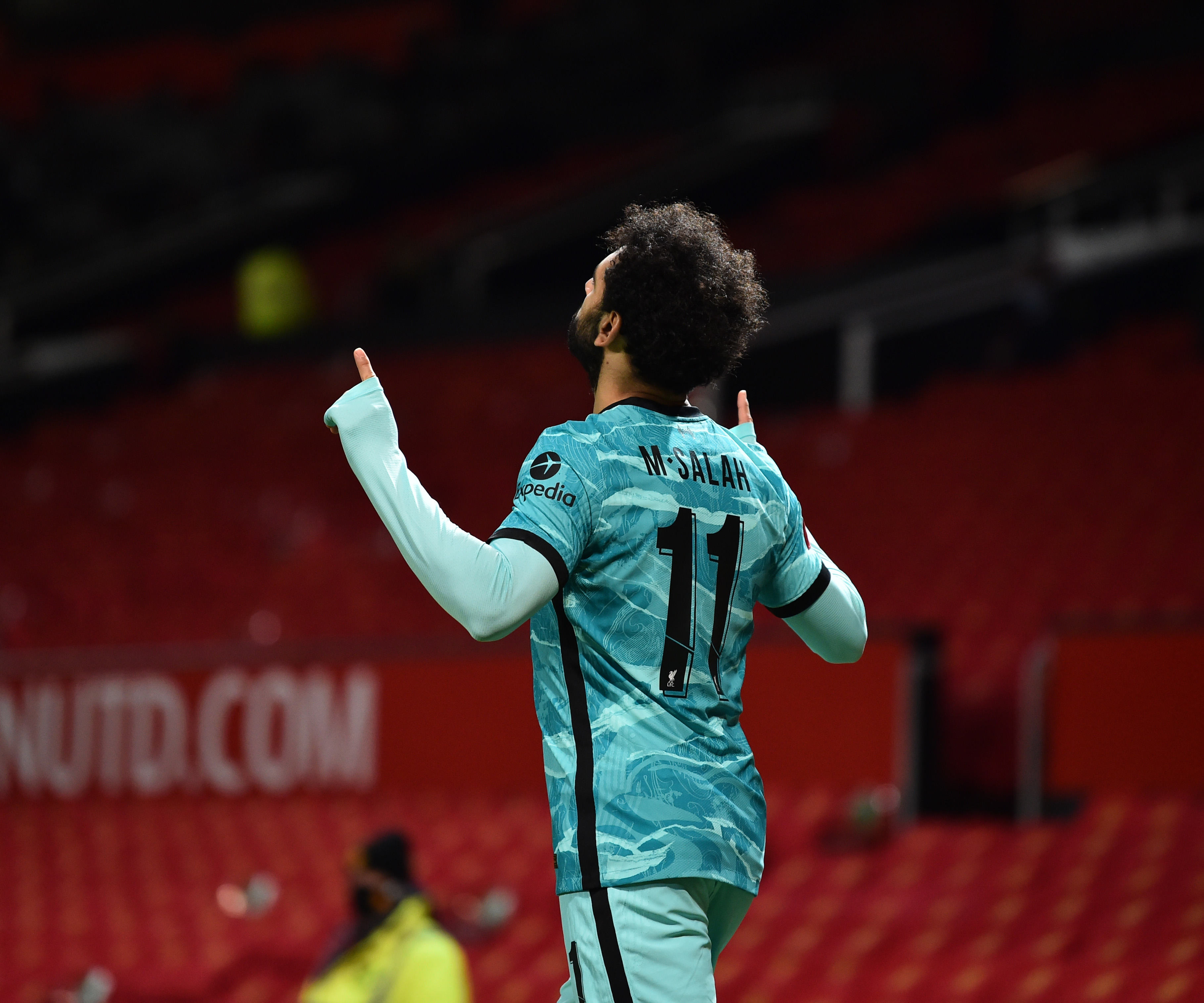 SCORET TO: Mohamed Salah scoret to ganger på Old Trafford.